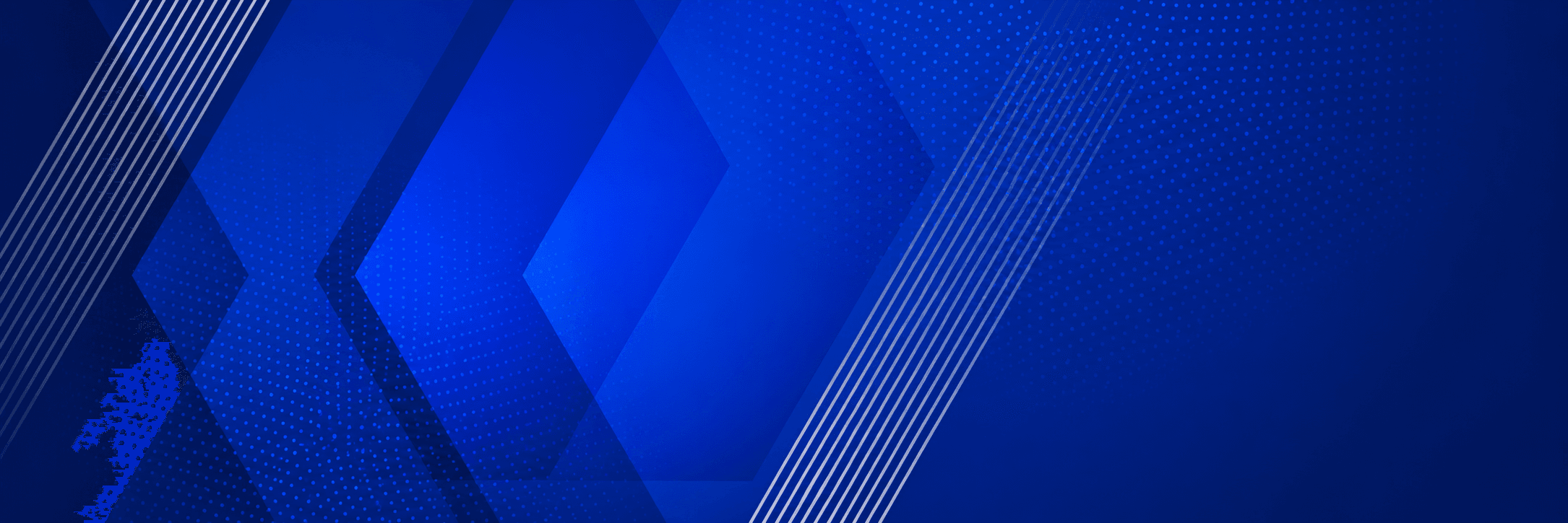 Abstract blue geometric forms representing connection and forward progress