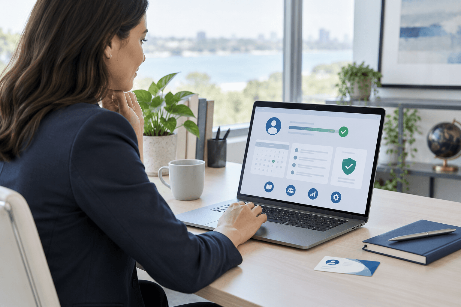 A member reviewing membership status and account tools on a laptop