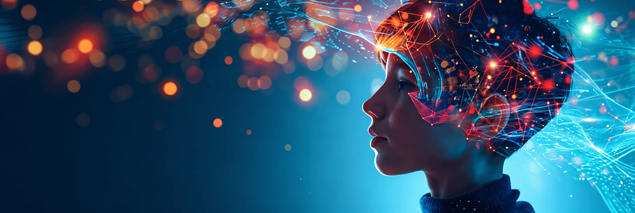 A profile surrounded by connected ideas representing modern professional learning